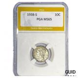 1938-S Mercury Silver Dime PGA MS65