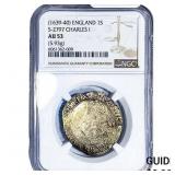 (1639-40) England Silver Shilling Charles I NGC AU