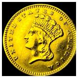 1874 Gold $1 Indian Head Type 3 CHOICE BU