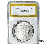1891 Morgan Silver Dollar PGA MS65