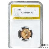 1885 Indian Head Cent PGA MS64 RD