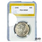 1940 Walking Liberty Half Dollar PGA MS64