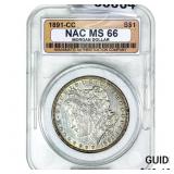 1891-CC Morgan Silver Dollar NAC MS66
