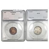 [2 Coins] 1895-1913 Indian Head 1C & Buffalo 5C SE