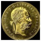 1915 Gold Austrian 4 Ducat (Restrike) SUPERB GEM B