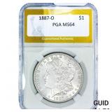 1887-O Morgan Silver Dollar PGA MS64