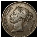 1845 Straits Settlements Silver 1 Cent
