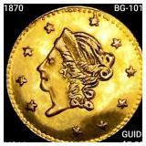 1870 BG-1010 Round California Gold Half Dollar GEM