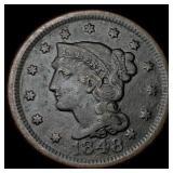 1848 Braided Hair Large Cent LIGHTLY CIRCULATED