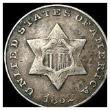 1852 Silver Three-Cent Piece NEARLY UNCIRCULATED