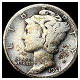 1921-D Silver Mercury Dime LIGHTLY CIRCULATED