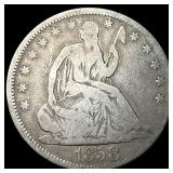 1858 Seated Liberty Half Dollar NICELY CIRCULATED
