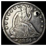 1854-O Silver Seated Liberty Half Dollar HIGH GRAD