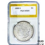 1888-S Morgan Silver Dollar PGA MS64