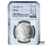 1878 8TF Morgan Silver Dollar NGC MS62