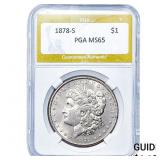 1878-S Morgan Silver Dollar PGA MS65