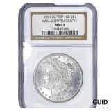 1891-CC Morgan Silver Dollar NGC MS63 Spitting Eag