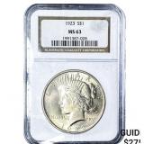 1923 Silver Peace Dollar NGC MS63