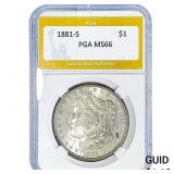 1881-S Morgan Silver Dollar PGA MS66