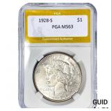 1928-S Silver Peace Dollar PGA MS63