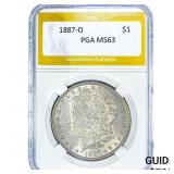 1887-O Morgan Silver Dollar PGA MS63