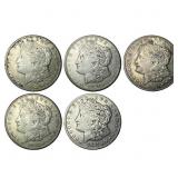 [5 Coins] 1921 Morgan Silver Dollar