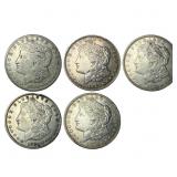 [5 Coins] 1921 Morgan Silver Dollar