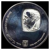 1974 Israel Silver 5 Lirot David Ben-Gurion  GEM