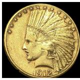 1912-S Indian Head Gold $10 Eagle CLOSELY  UNCIRC