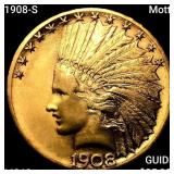 1908-S Motto $10 Gold Eagle CHOICE BU+