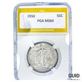 1938 Walking Liberty Half Dollar PGA MS64