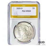 1926-D Silver Peace Dollar PGA MS64