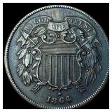 1864 Two-Cent Piece CHOICE AU