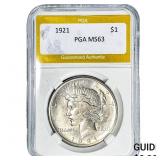 1921 Silver Peace Dollar PGA MS63