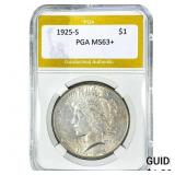 1925-S Silver Peace Dollar PGA MS63+