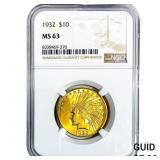 1932 $10 Gold Eagle NGC MS63