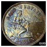 1904 Philippines Bronze 1/2 Centavo