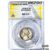 1938-D Jefferson Nickel ANACS MS67