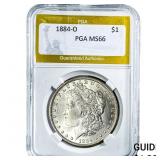 1884-O Morgan Silver Dollar PGA MS66
