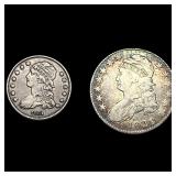 [2 Coins] 1824-1831 Capped Bust 25C-50C
