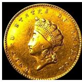 1854 Gold $1 Indian Princess Type 2 NEARLY  UNCIR