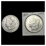 [2 Coins] 1881-1892 Morgan Silver Dollar