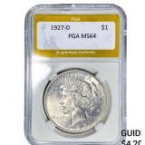 1927-D Silver Peace Dollar PGA MS64
