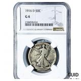 1916-D Walking Liberty Half Dollar NGC G4