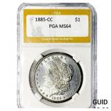 1885-CC Morgan Silver Dollar PGA MS64