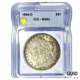 1894-O Morgan Silver Dollar ICG MS63
