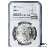 1884-O Morgan Silver Dollar NGC MS63