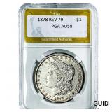 1878 Morgan Silver Dollar PGA AU58