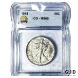 1945 Walking Liberty Half Dollar ICG MS65