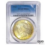 1922 Silver Peace Dollar PCGS MS62
